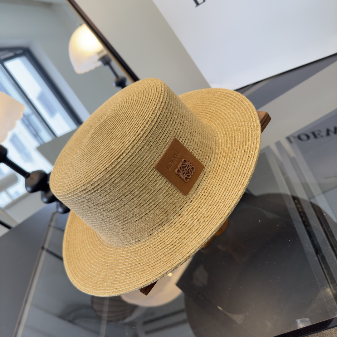 P罗意威新款平顶草帽，头围57cm