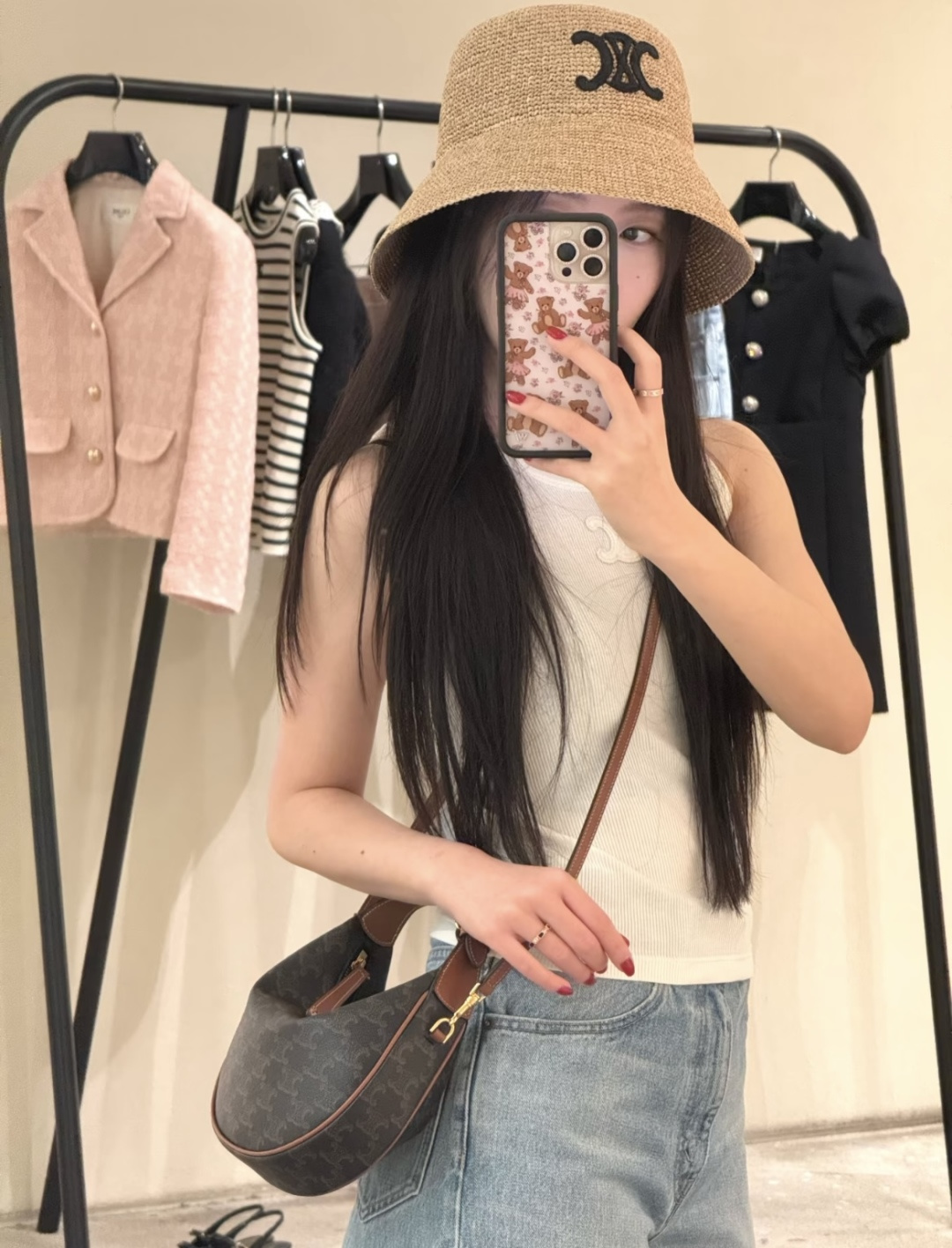 PCeline赛琳拉菲草帽，纯手工钩织，➕刺绣logo，正品开模，高品质，独家定制，产量贼低，卖一个少一