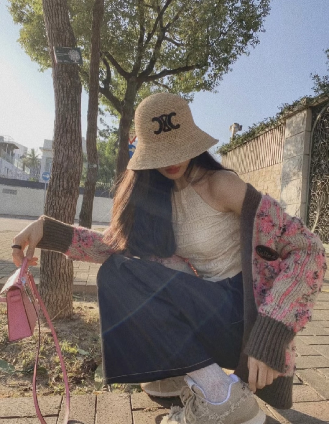 PCeline赛琳拉菲草帽，纯手工钩织，➕刺绣logo，正品开模，高品质，独家定制，产量贼低，卖一个少一