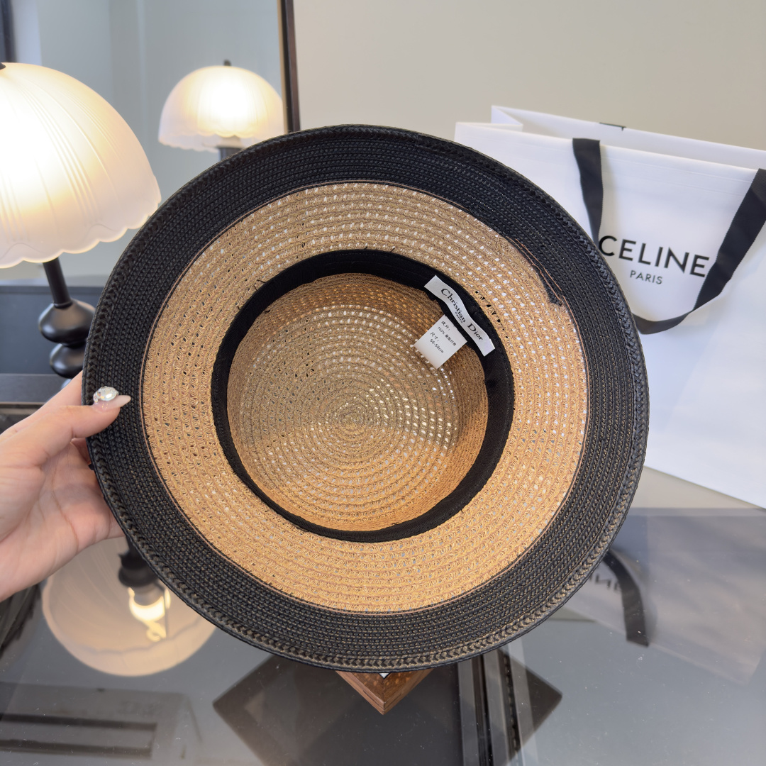 PDior迪奥新款礼帽，台湾PP草帽沿，头围57cm