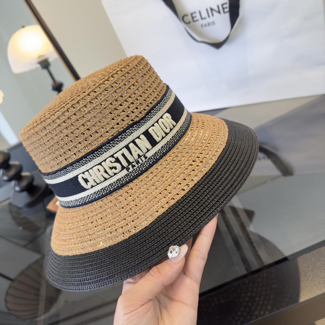 PDior迪奥新款礼帽，台湾PP草帽沿，头围57cm