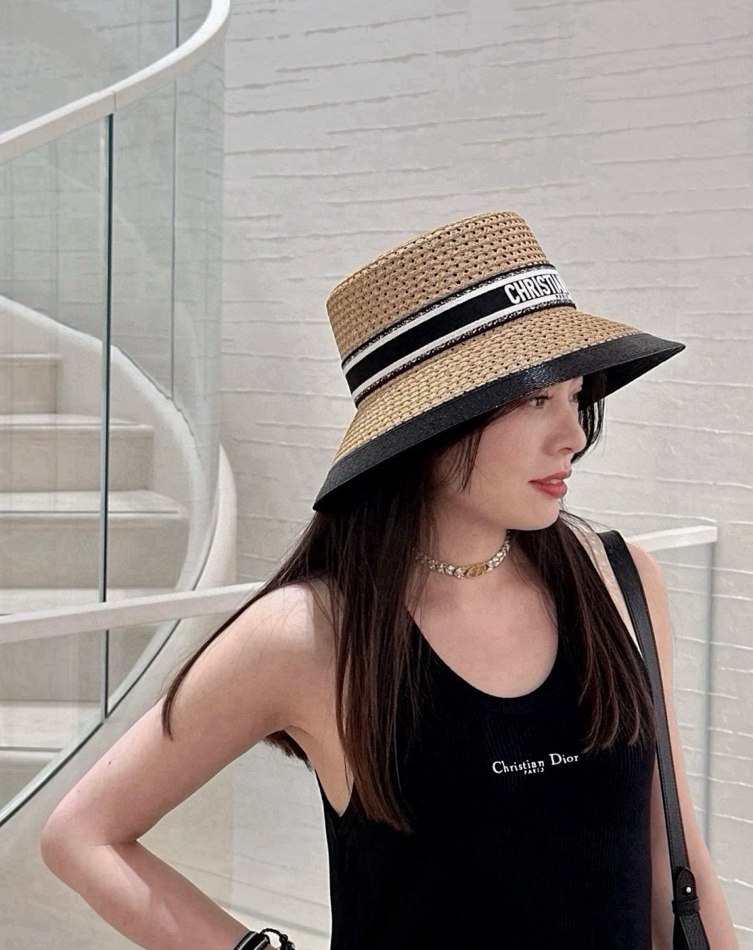 PDior迪奥新款礼帽，台湾PP草帽沿，头围57cm