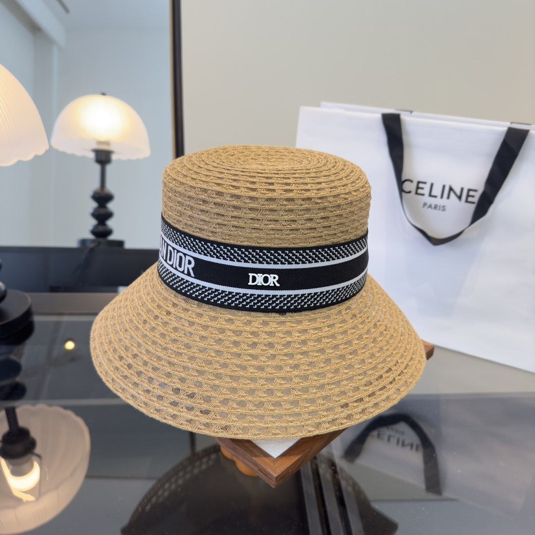 PDior迪奥草帽，镂空礼帽，头围57cm