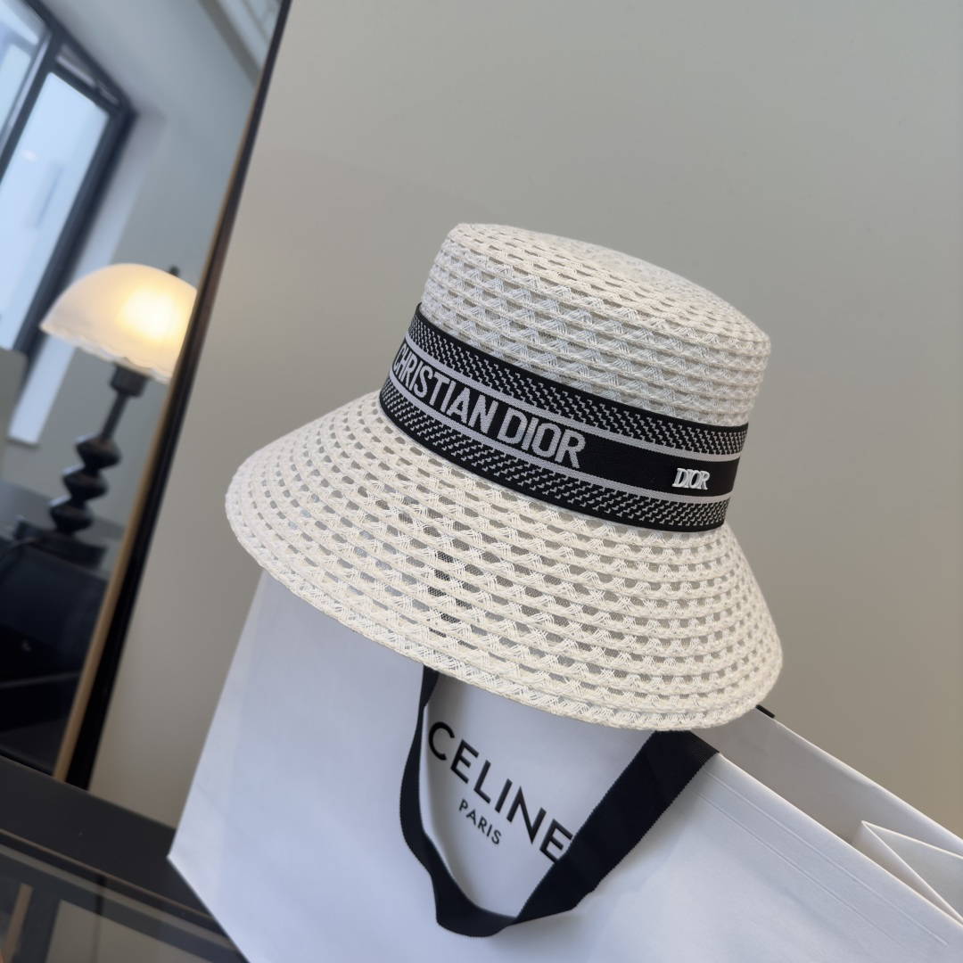 PDior迪奥草帽，镂空礼帽，头围57cm