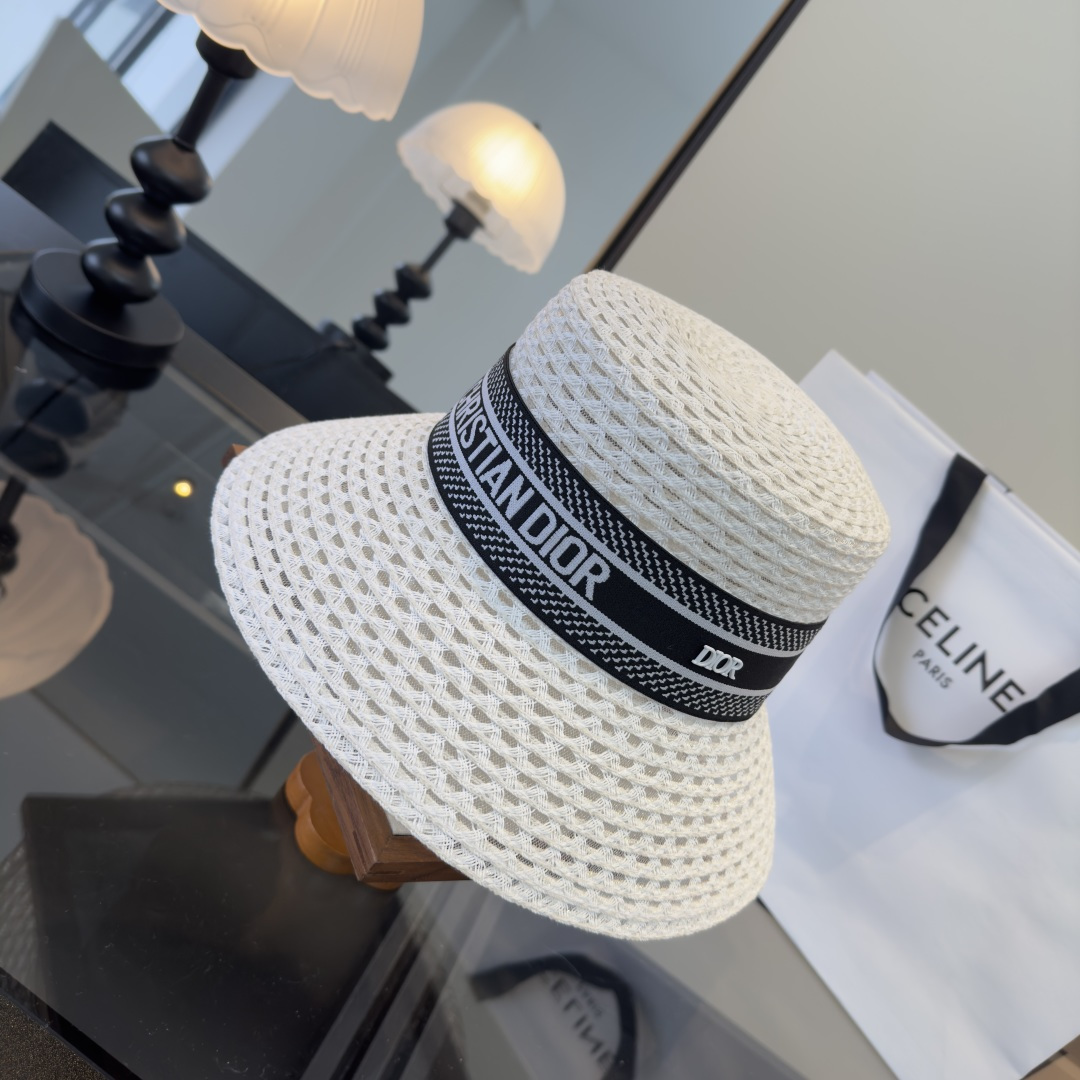 PDior迪奥草帽，镂空礼帽，头围57cm