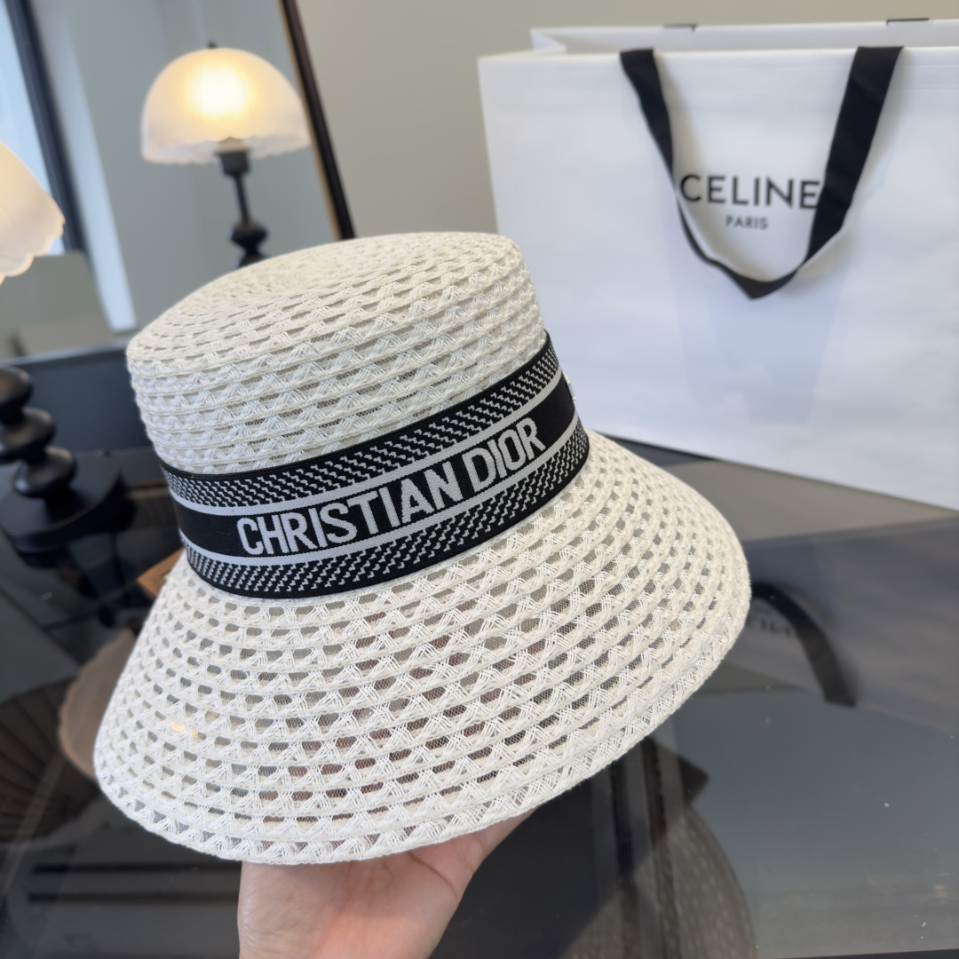 PDior迪奥草帽，镂空礼帽，头围57cm