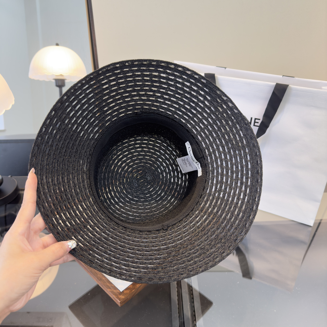 PDior迪奥草帽，镂空礼帽，头围57cm