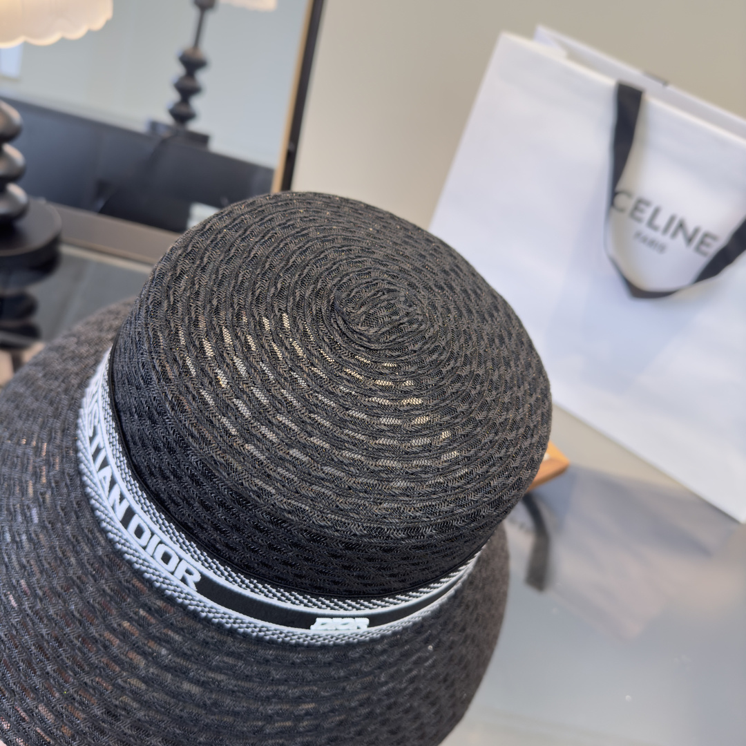 PDior迪奥草帽，镂空礼帽，头围57cm