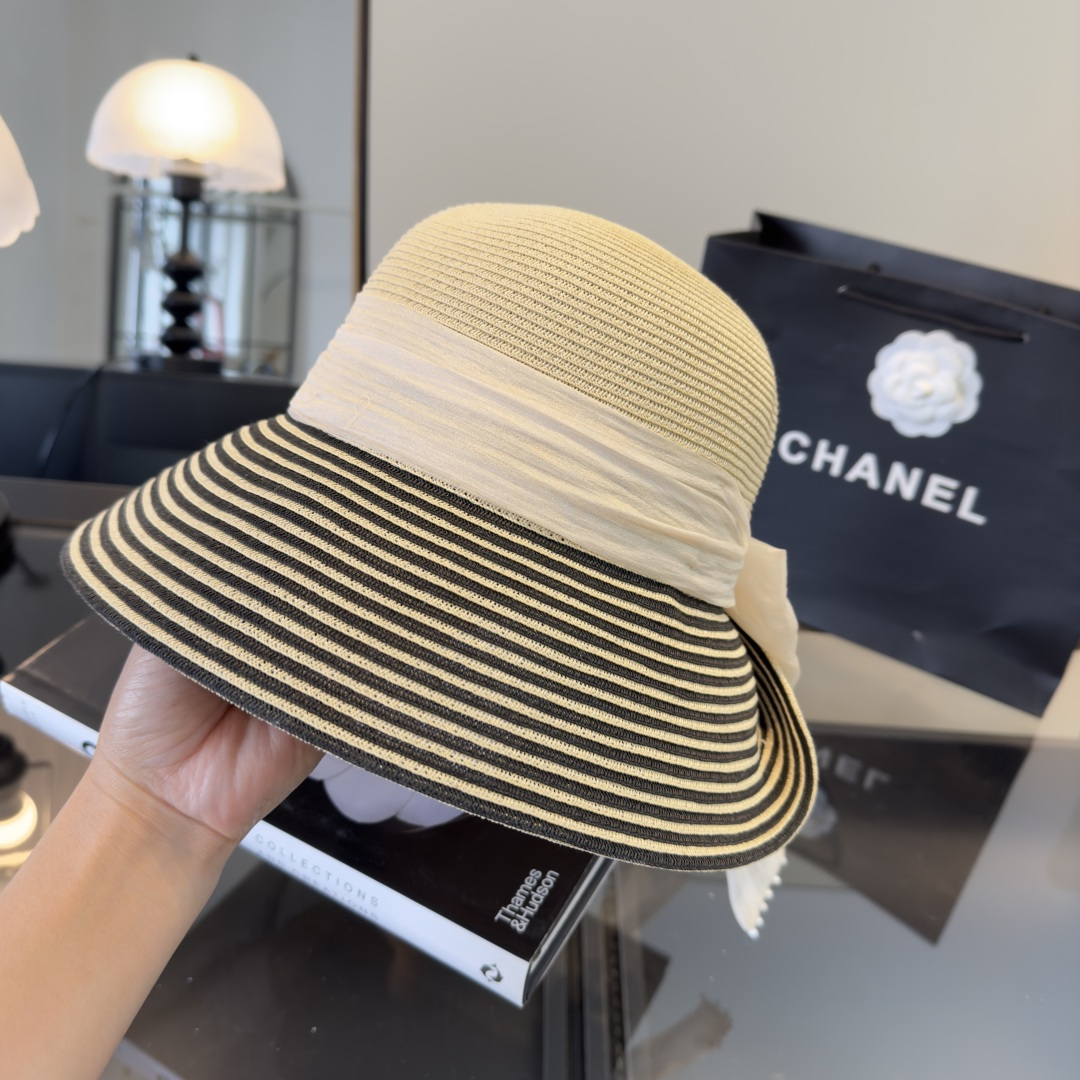 PChanel香奈儿新款草帽，台湾PP草帽，头围57cm 名媛挚爱，