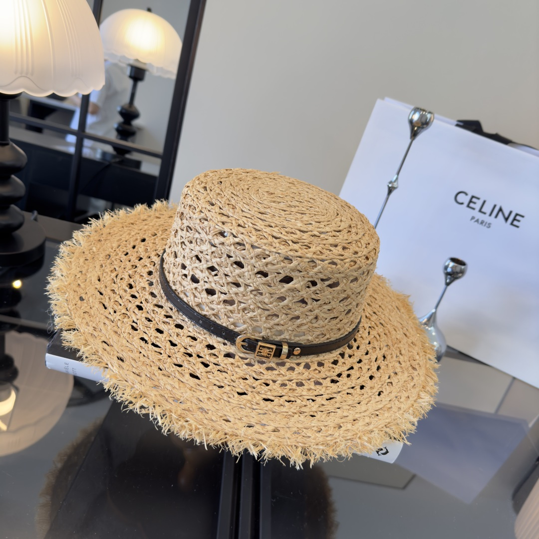 NO:742525,Celine new flat top hat, hollow sun hat, head circumference 57cm hat, straw hat, fisherman hat, baseball cap, hat, celine, celine, espadrilles, hats19860909Celine赛琳新款平顶礼帽,镂空遮阳帽,头围57cm帽子草帽渔夫帽棒球帽,帽子,celine,celine,espadrilles,hats,hat