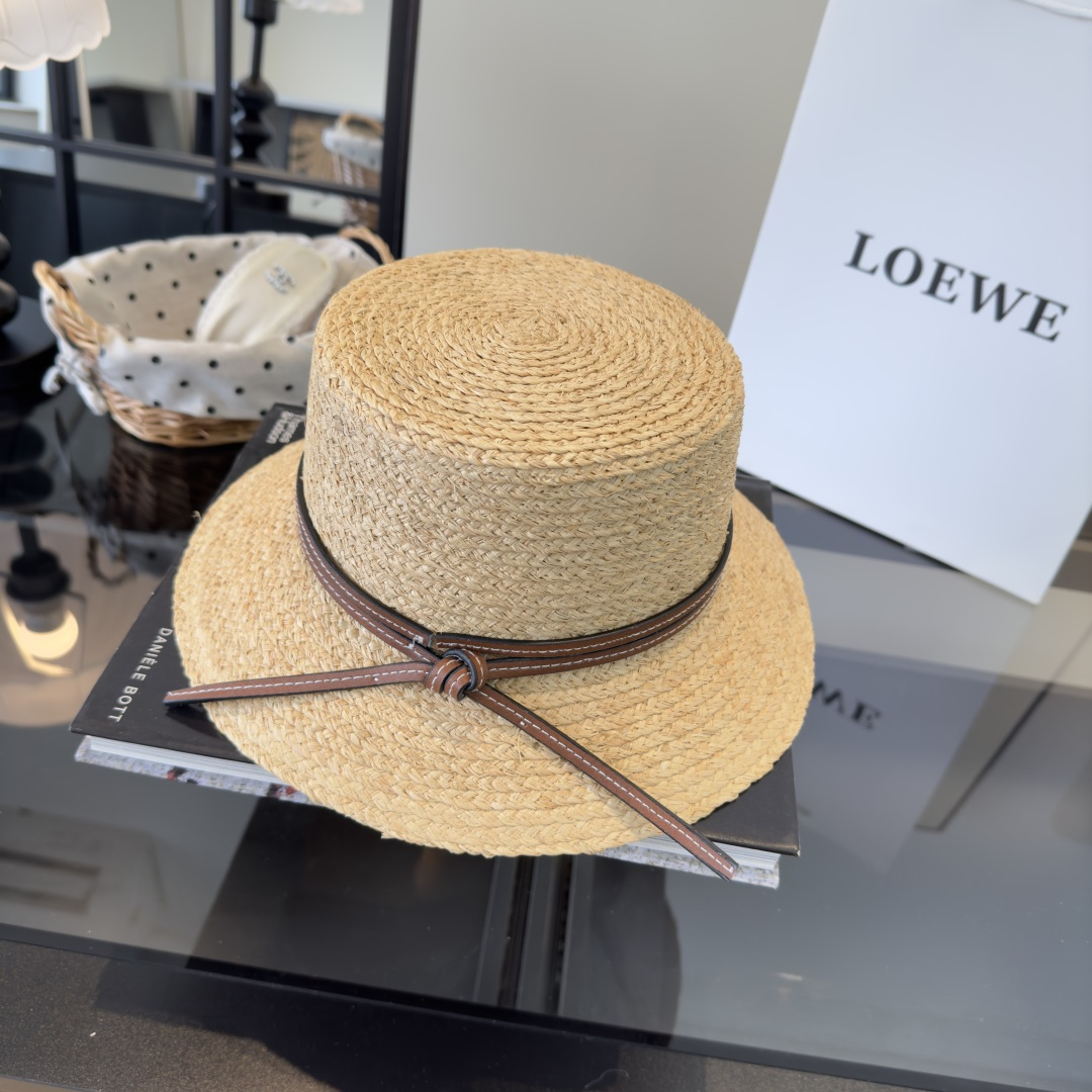 PLOEWE罗意威拉菲草盆帽，桶帽，头围57cm