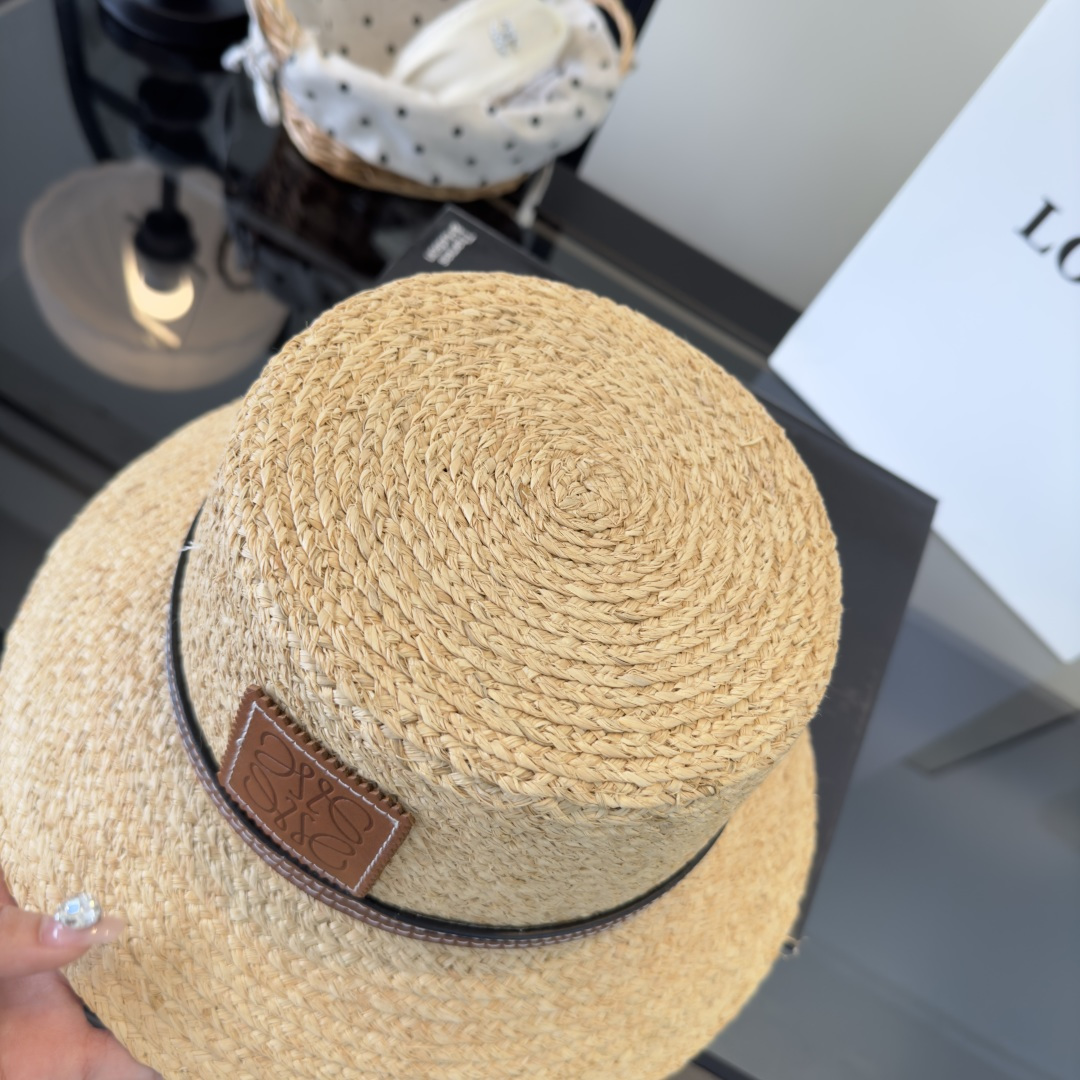 PLOEWE罗意威拉菲草盆帽，桶帽，头围57cm