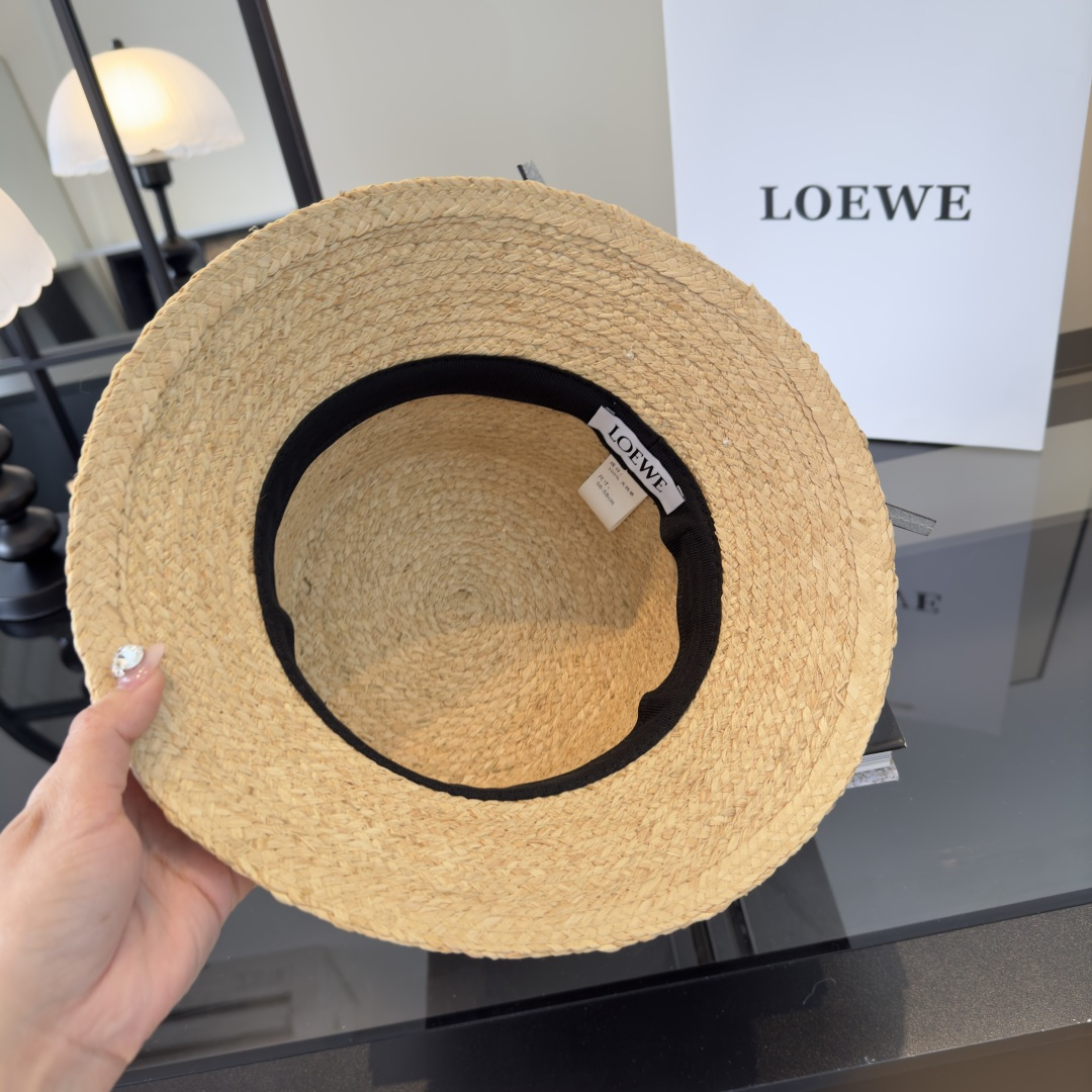 PLOEWE罗意威拉菲草盆帽，桶帽，头围57cm