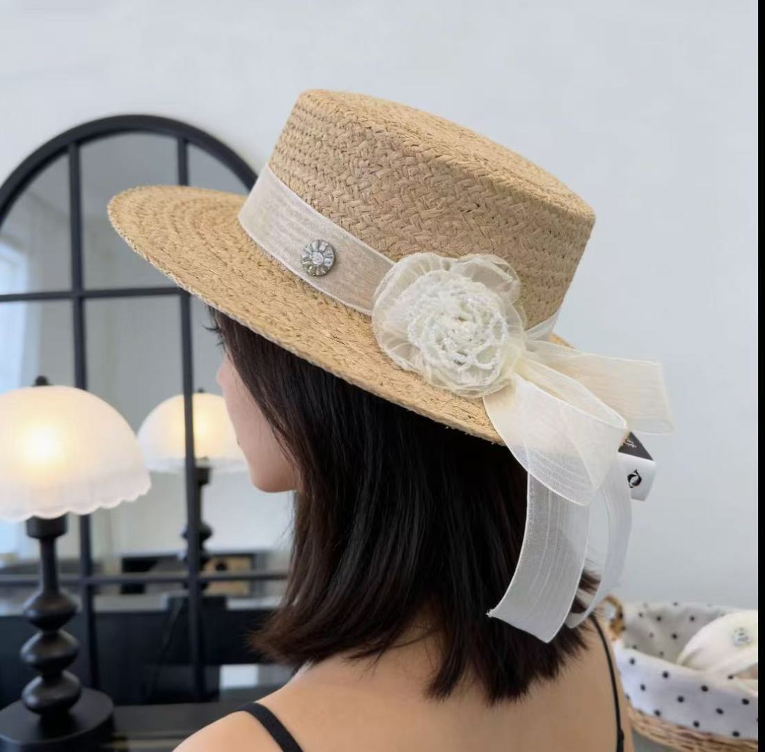 PChanel香奈儿新款名媛风平顶，网纱帽，头围57cm