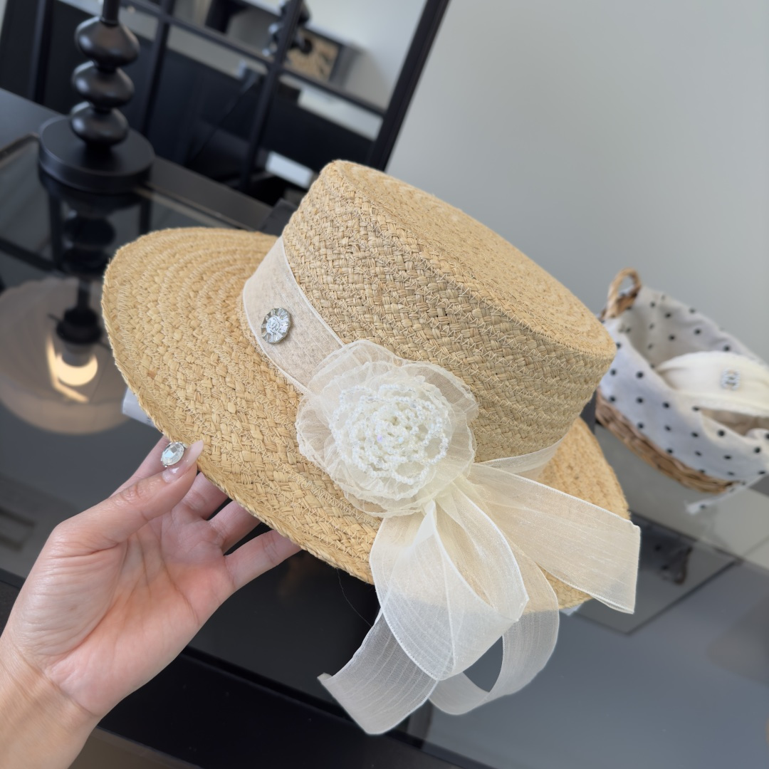 PChanel香奈儿新款名媛风平顶，网纱帽，头围57cm