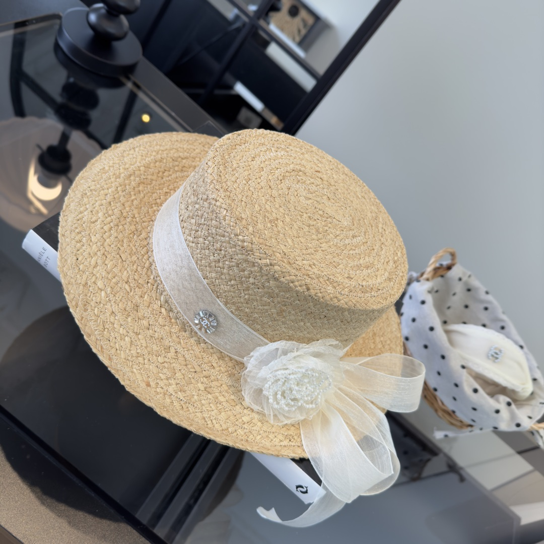 PChanel香奈儿新款名媛风平顶，网纱帽，头围57cm