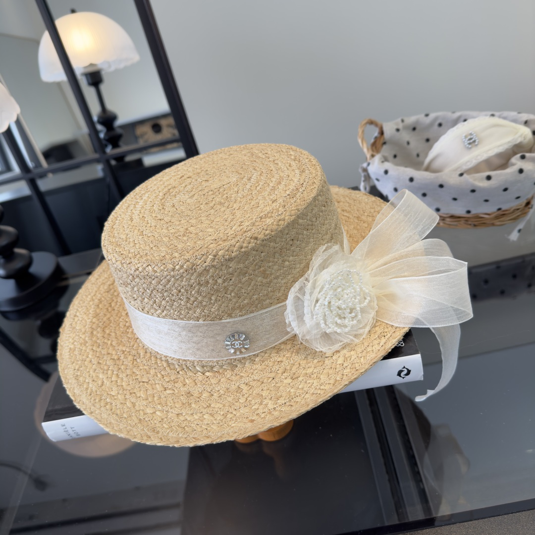 PChanel香奈儿新款名媛风平顶，网纱帽，头围57cm