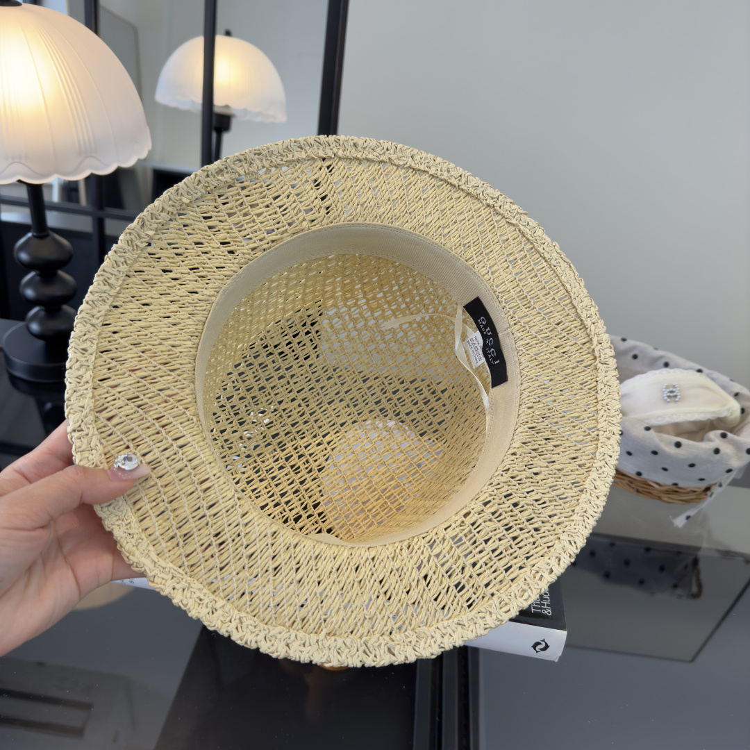 PGucci古奇平顶礼帽，镂空遮阳帽，小礼帽，头围57cm