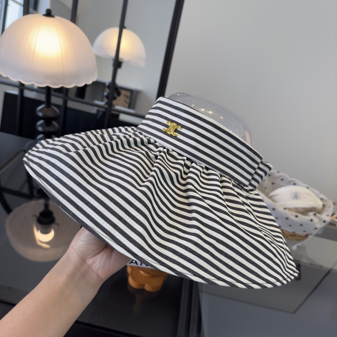 PCeline赛琳新款条纹空顶，头围57cm