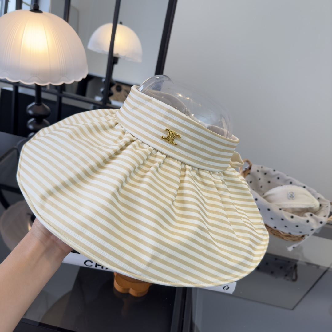 PCeline赛琳新款条纹空顶，头围57cm