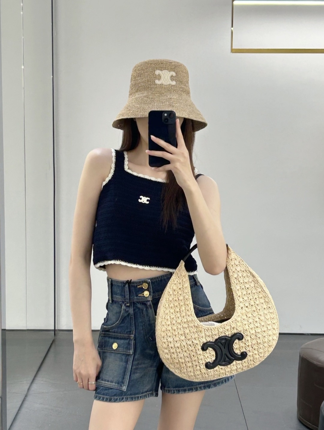 Celine Celine赛琳新款夏款礼帽，草帽，小清新 头围57cm