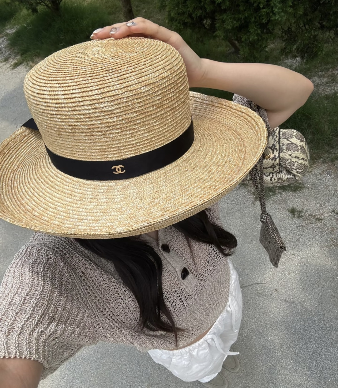 Chanel Chanel香奈儿 款麦秆草帽，头围57cm
