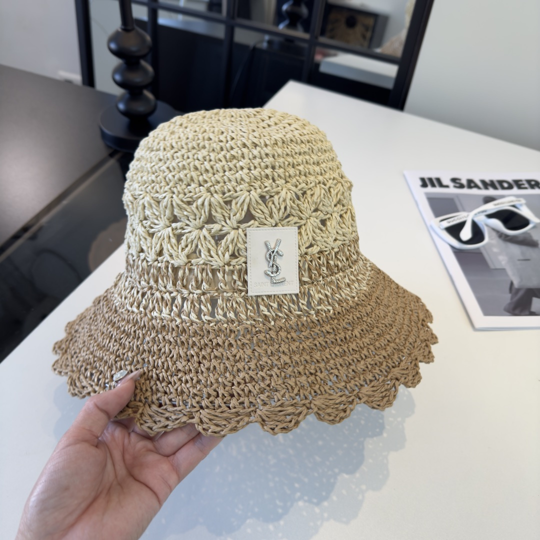 NO:743094,Saint Laurent's new straw bucket hat, a must-have for summer!  hat straw hat bucket hat baseball cap,hat,saint laurent,espadrilles,espadrilles,hats19860909圣罗兰新款草编渔夫帽,夏日必备！帽子草帽渔夫帽棒球帽,帽子,saint laurent,espadrilles,espadrilles,hats,hat