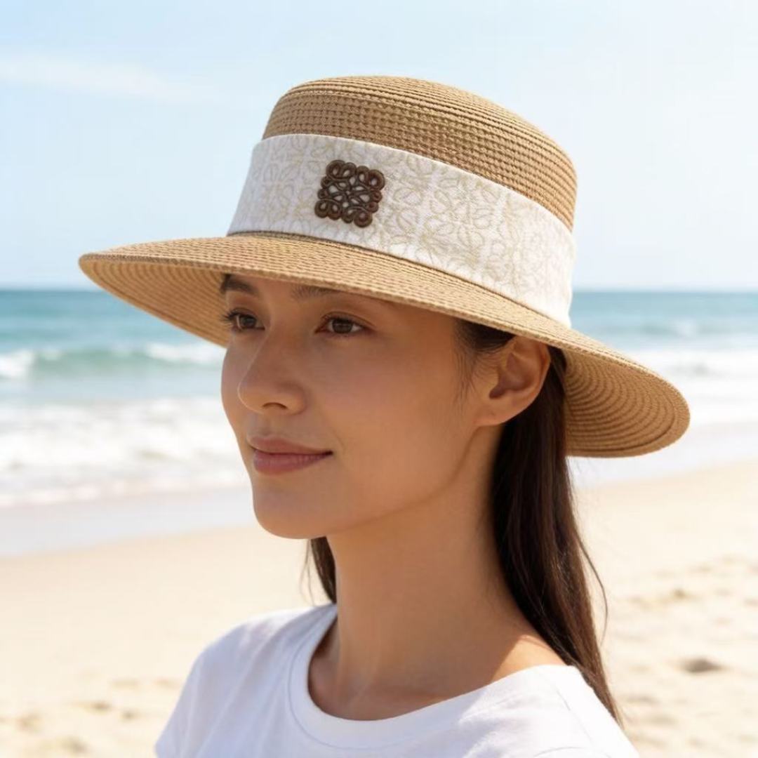 P罗意威新款平顶草帽，旅游必备！