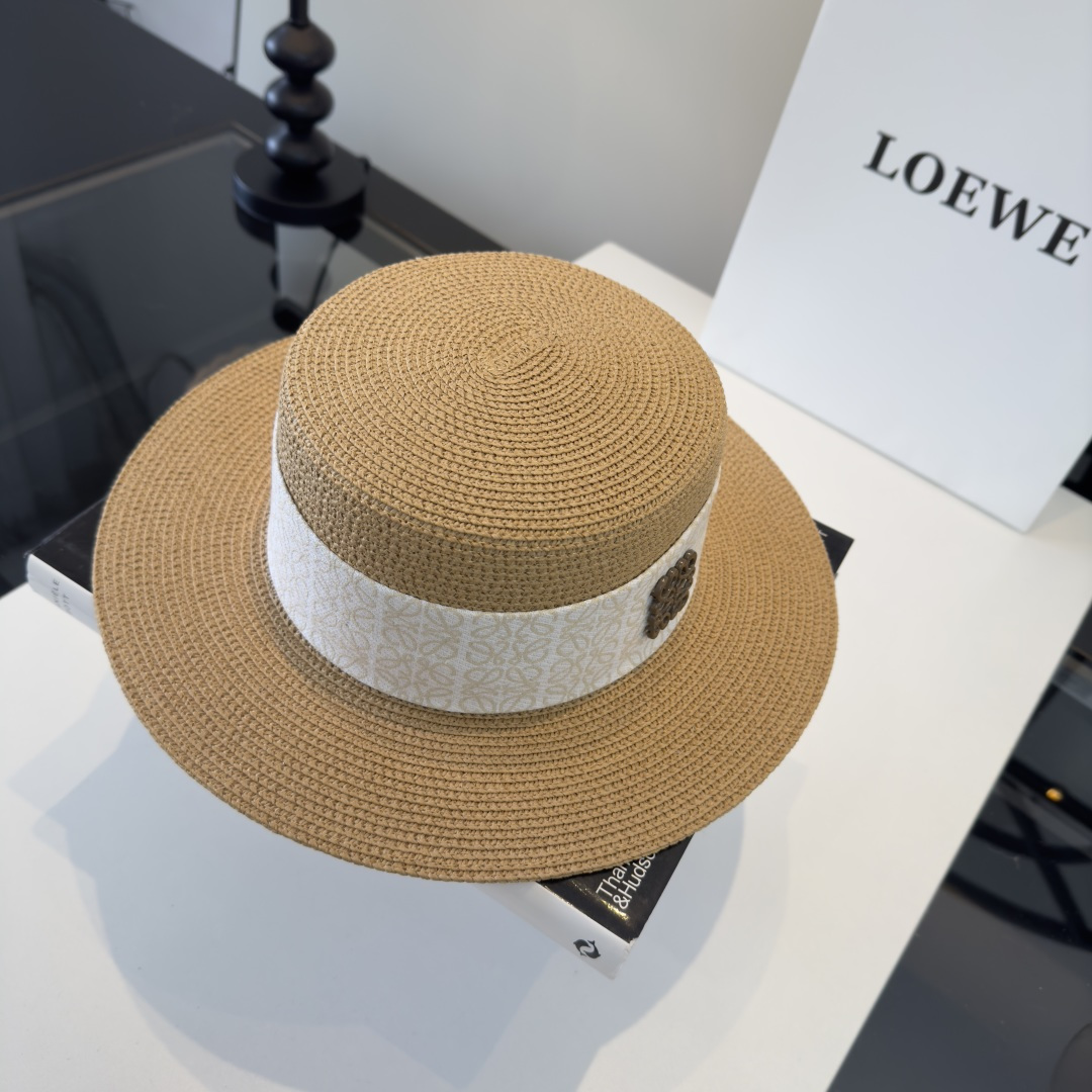 P罗意威新款平顶草帽，旅游必备！