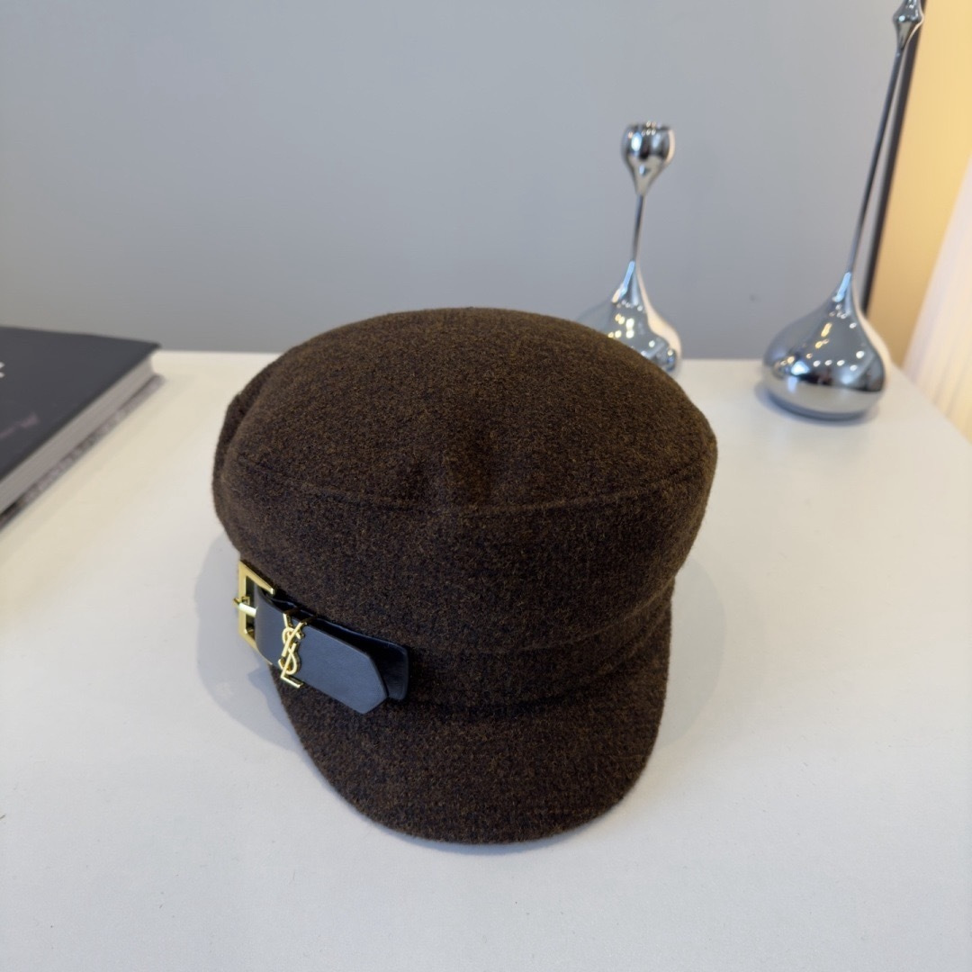 P圣罗兰秋冬新款鸭舌军帽，秋冬新款鸭舌帽，头围57cm