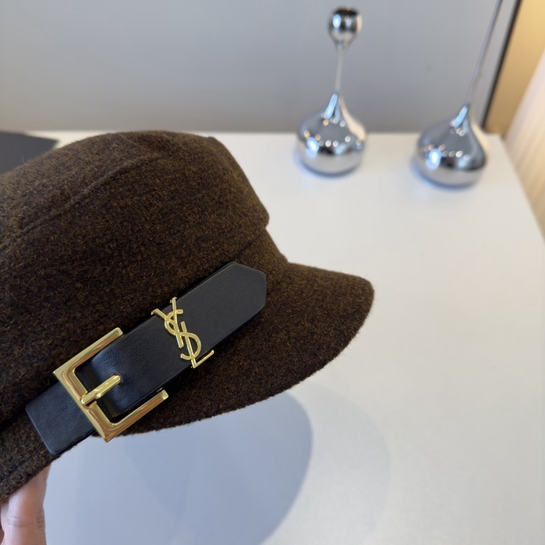 P圣罗兰秋冬新款鸭舌军帽，秋冬新款鸭舌帽，头围57cm