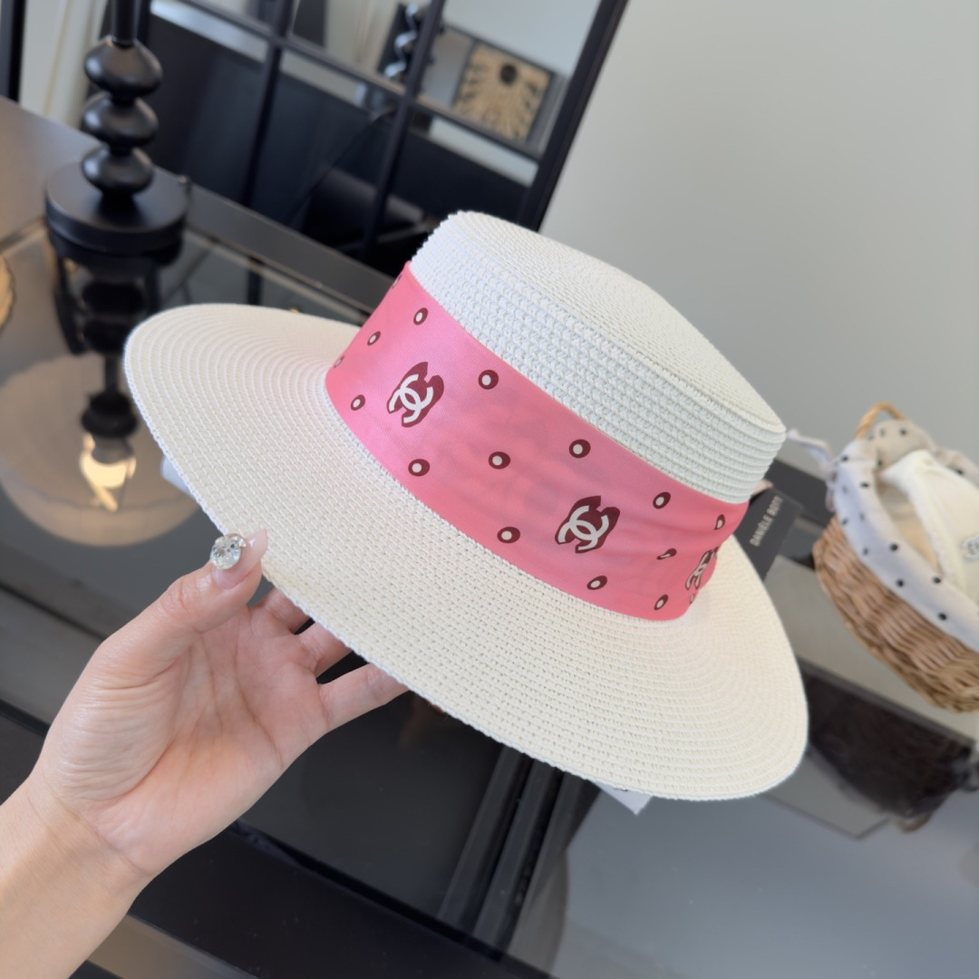 Chanel Chanel香奈儿新款平顶草帽 夏天海边首选 头围57cm