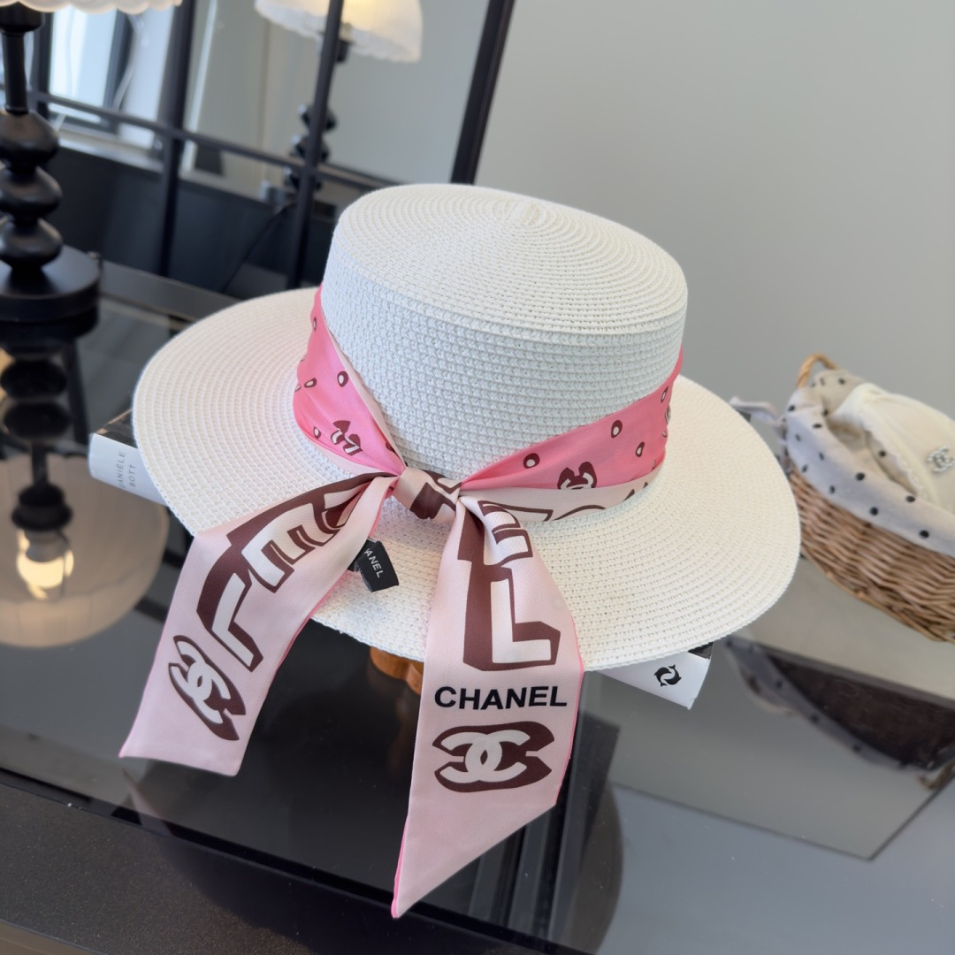 Chanel Chanel香奈儿新款平顶草帽 夏天海边首选 头围57cm