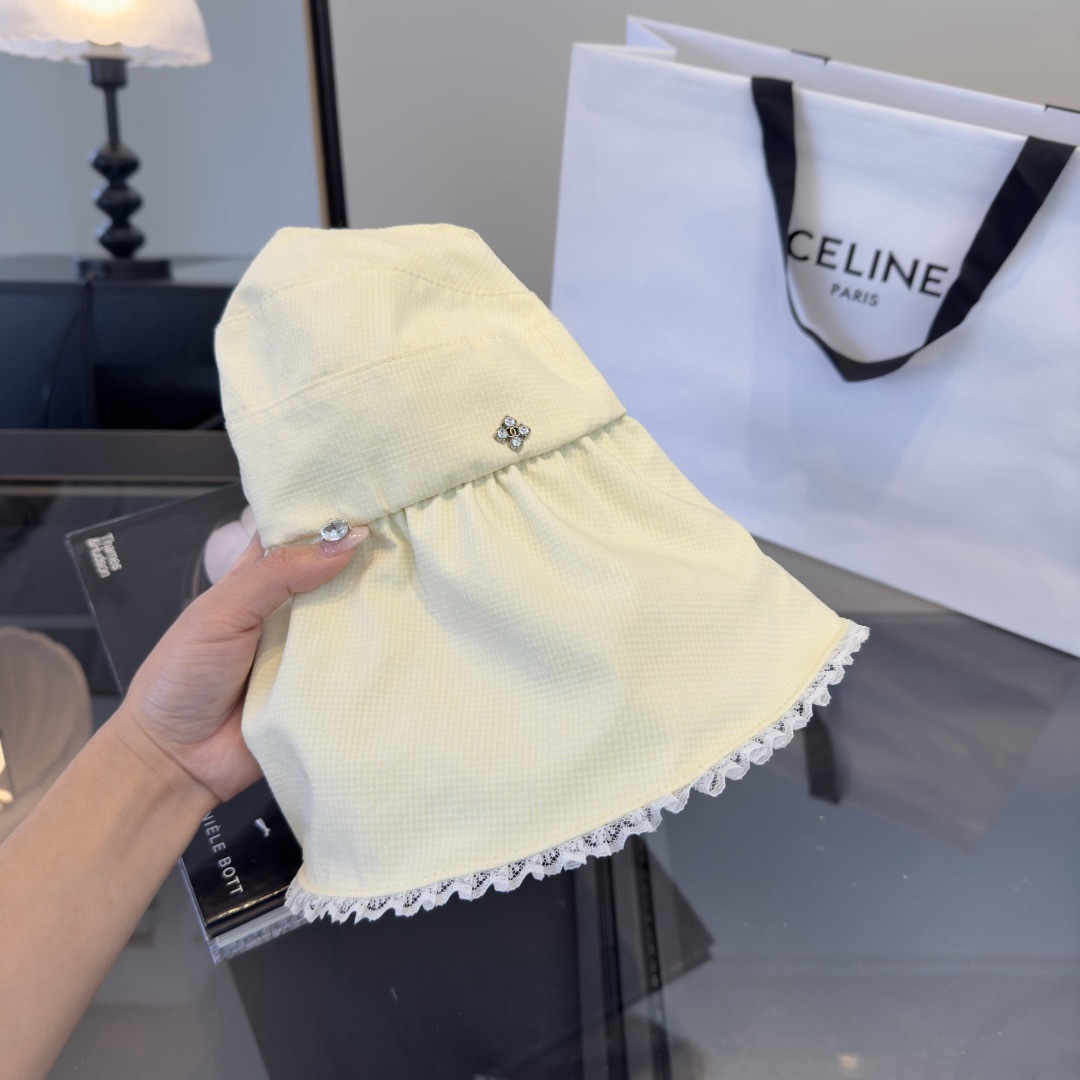 PChanel香奈儿空顶遮阳渔夫帽，简约百搭，头围57cm