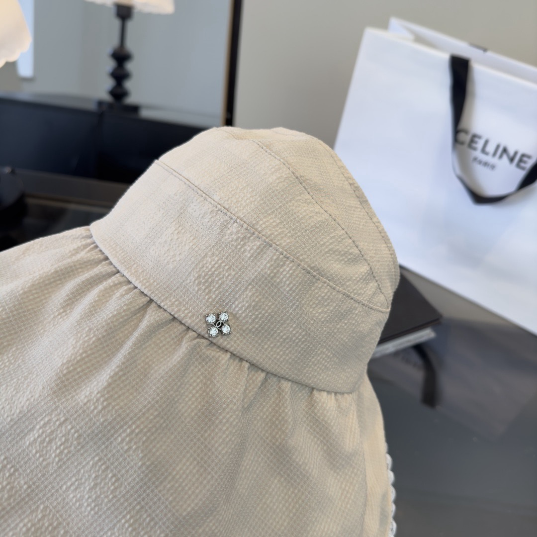 PChanel香奈儿空顶遮阳渔夫帽，简约百搭，头围57cm