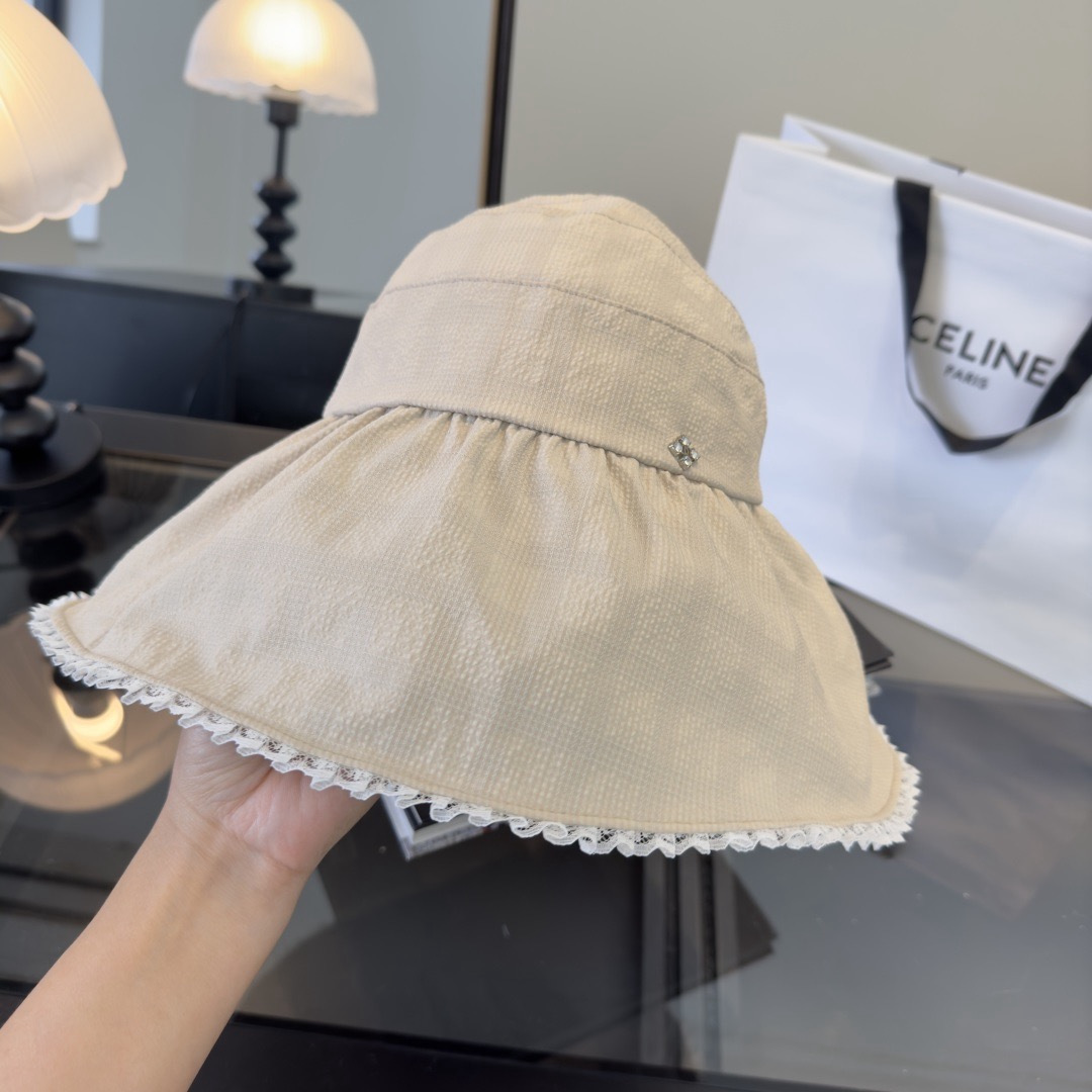 PChanel香奈儿空顶遮阳渔夫帽，简约百搭，头围57cm