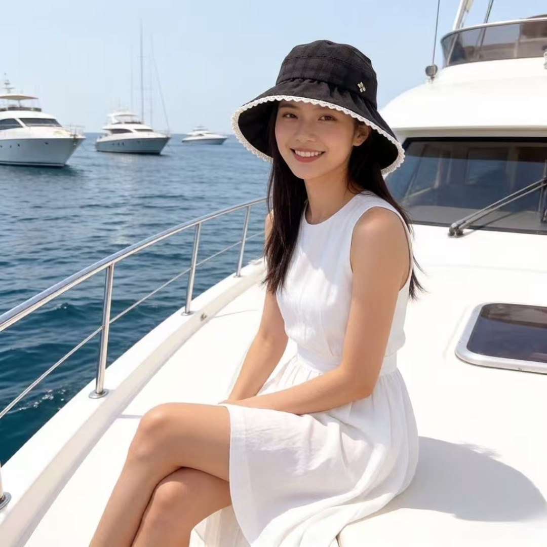 PChanel香奈儿空顶遮阳渔夫帽，简约百搭，头围57cm