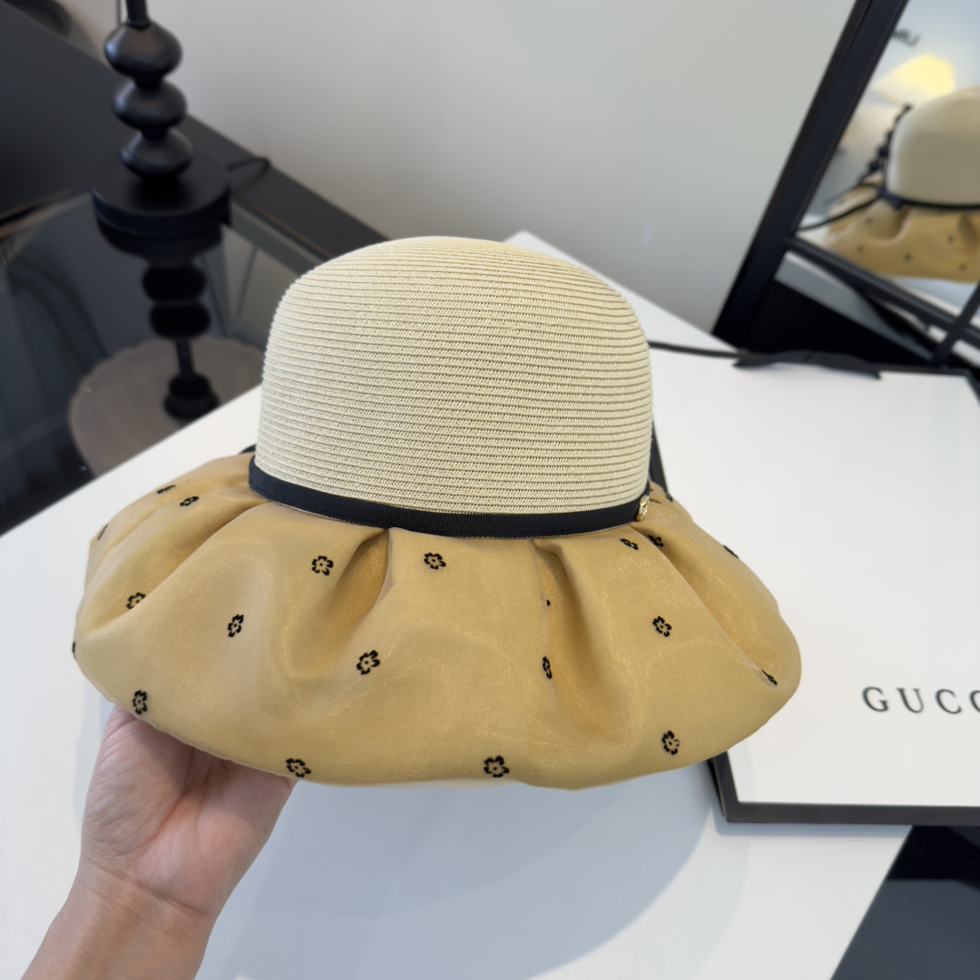 PGucci古奇新款遮阳渔夫帽，时尚简约！