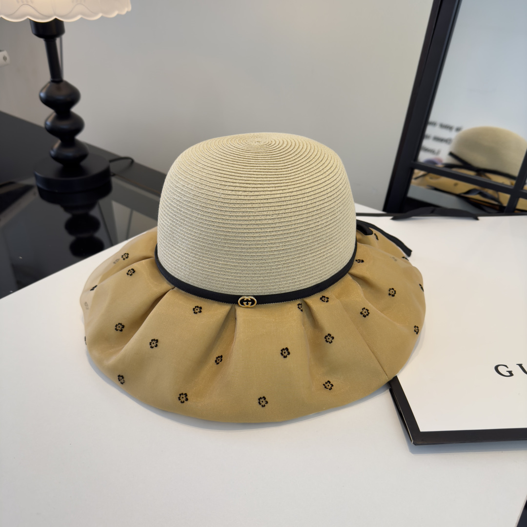 PGucci古奇新款遮阳渔夫帽，时尚简约！