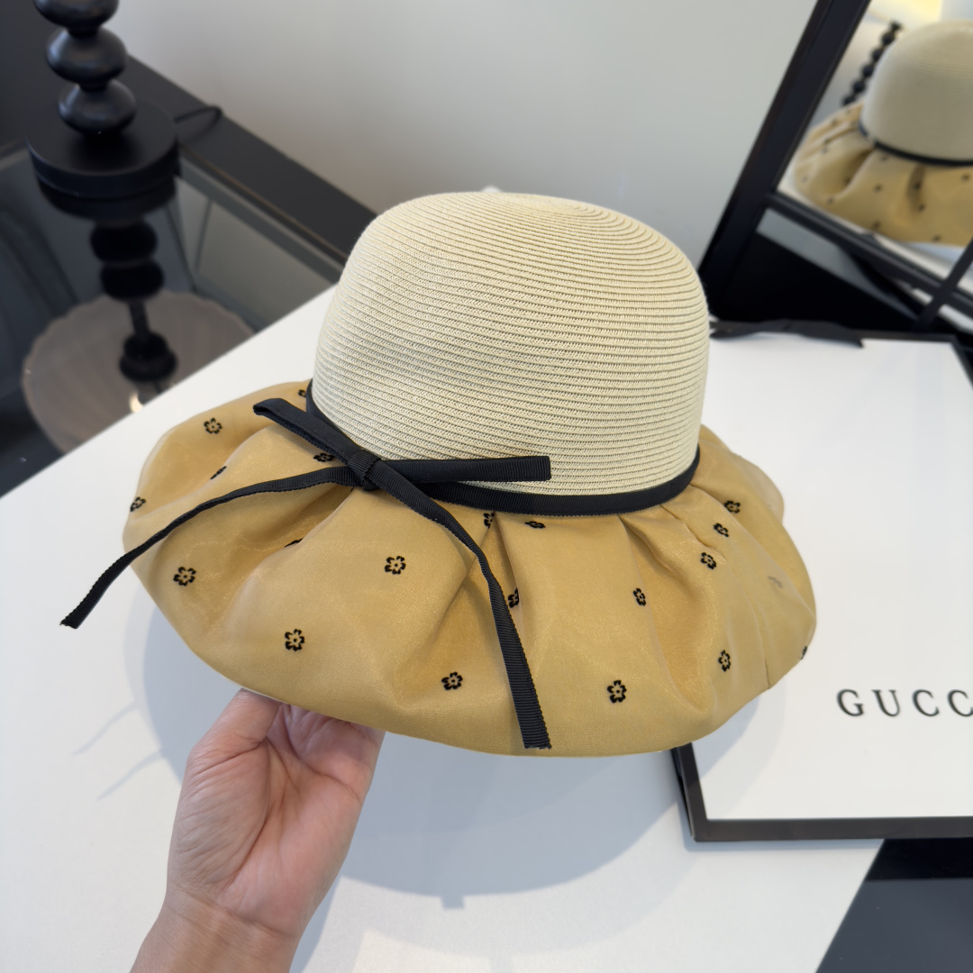 PGucci古奇新款遮阳渔夫帽，时尚简约！