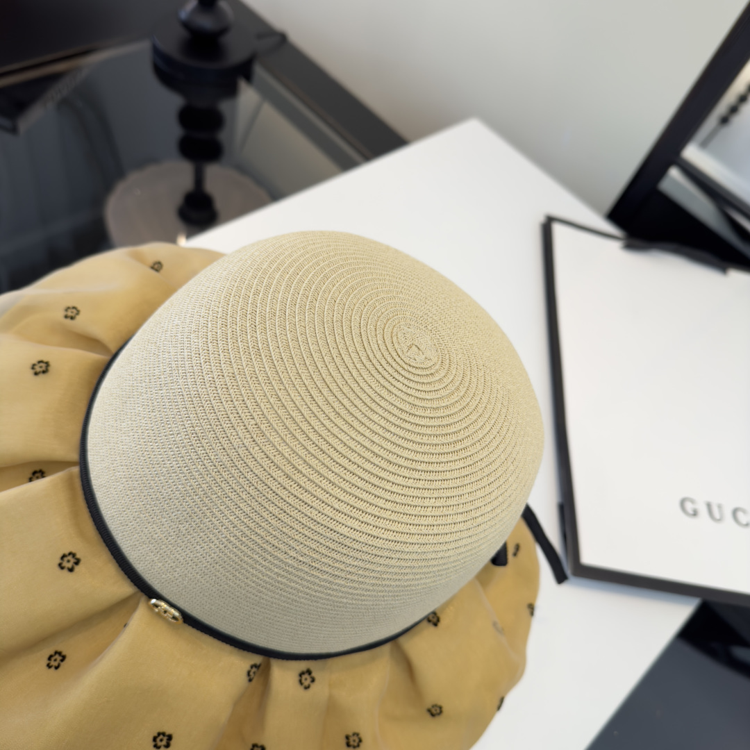 PGucci古奇新款遮阳渔夫帽，时尚简约！