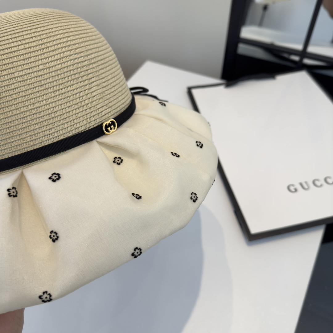 PGucci古奇新款遮阳渔夫帽，时尚简约！