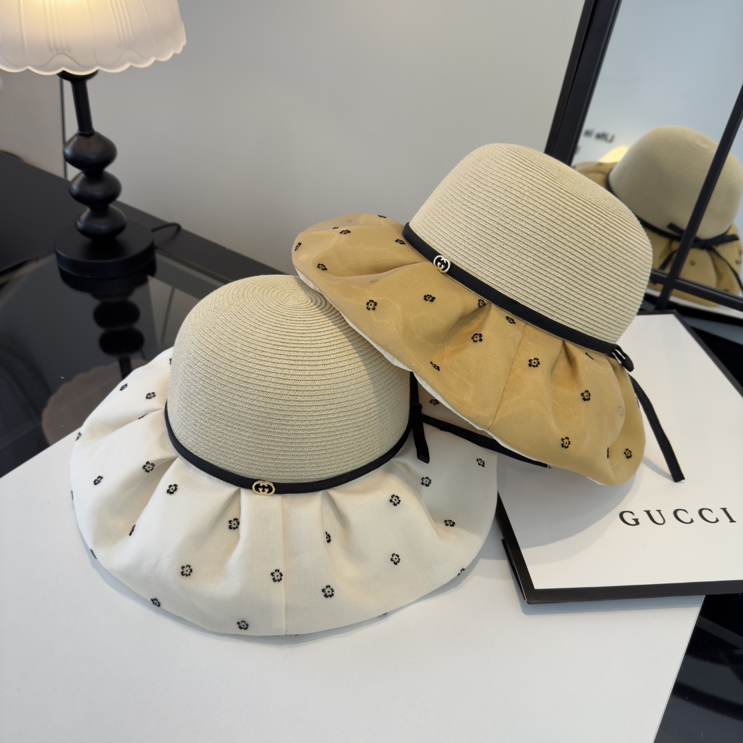 PGucci古奇新款遮阳渔夫帽，时尚简约！