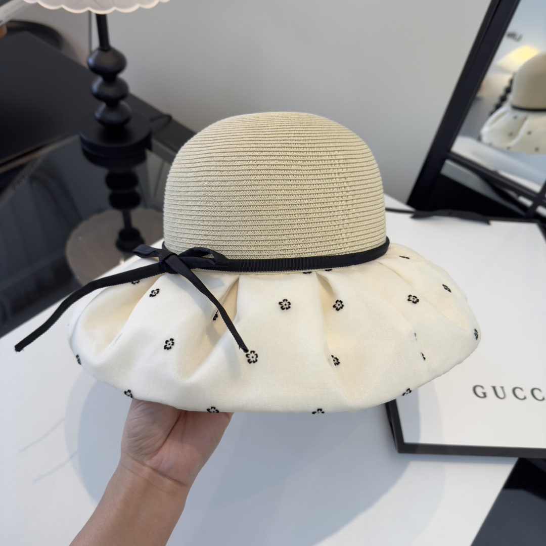 PGucci古奇新款遮阳渔夫帽，时尚简约！