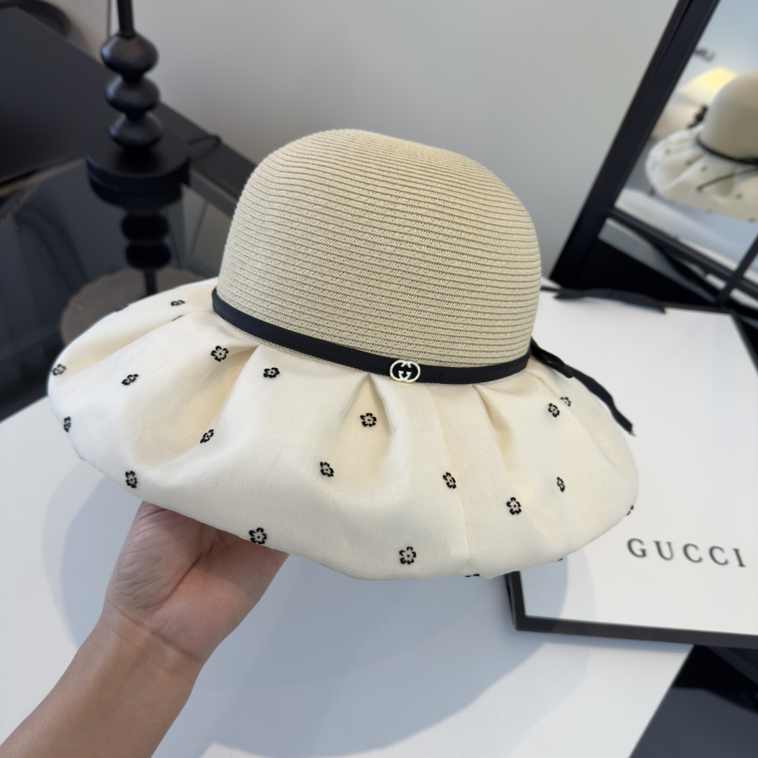 PGucci古奇新款遮阳渔夫帽，时尚简约！