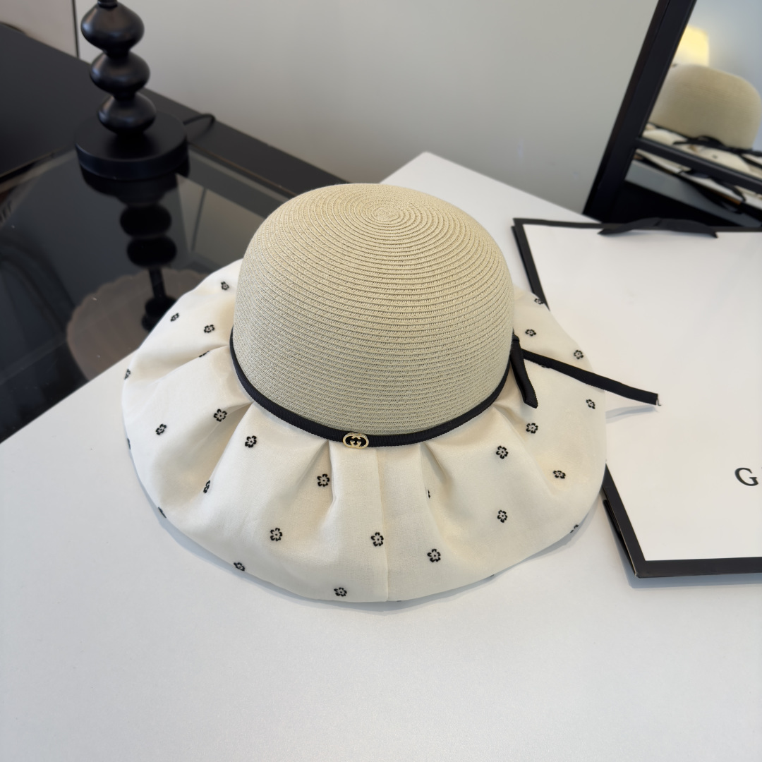 PGucci古奇新款遮阳渔夫帽，时尚简约！