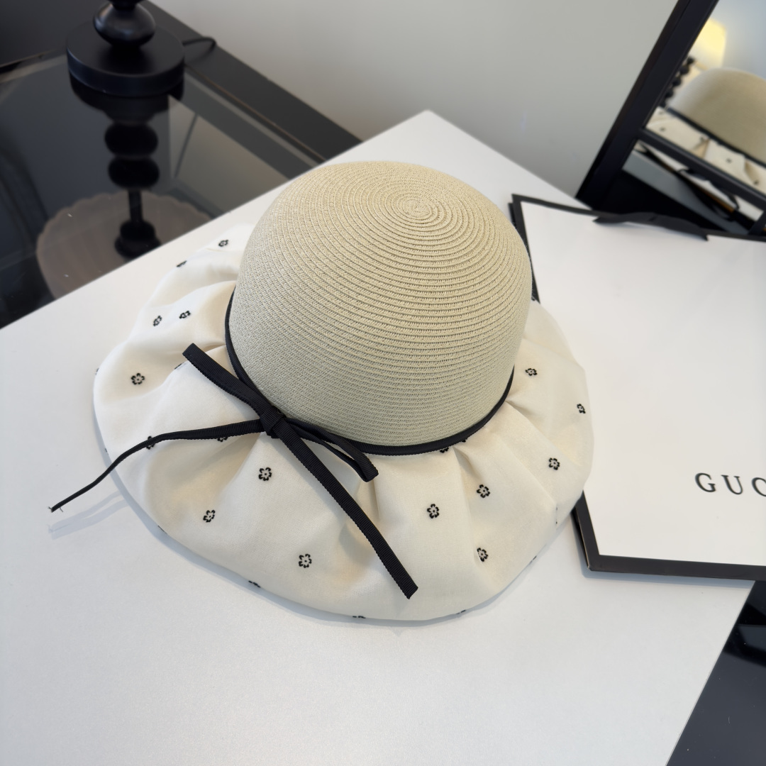 PGucci古奇新款遮阳渔夫帽，时尚简约！