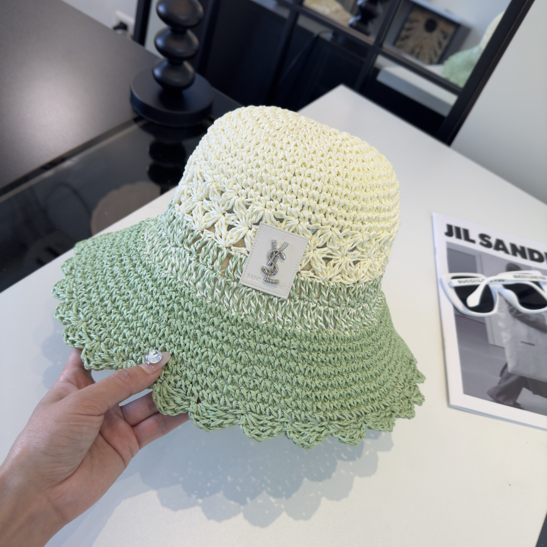 P圣罗兰新款草编渔夫帽，夏日必备！