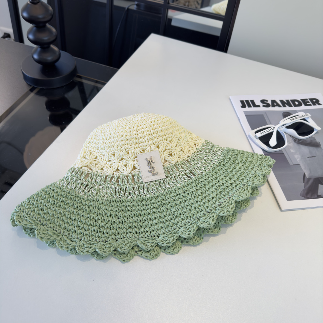 P圣罗兰新款草编渔夫帽，夏日必备！