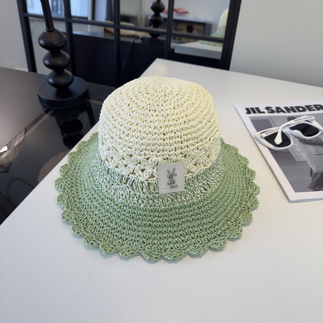 P圣罗兰新款草编渔夫帽，夏日必备！